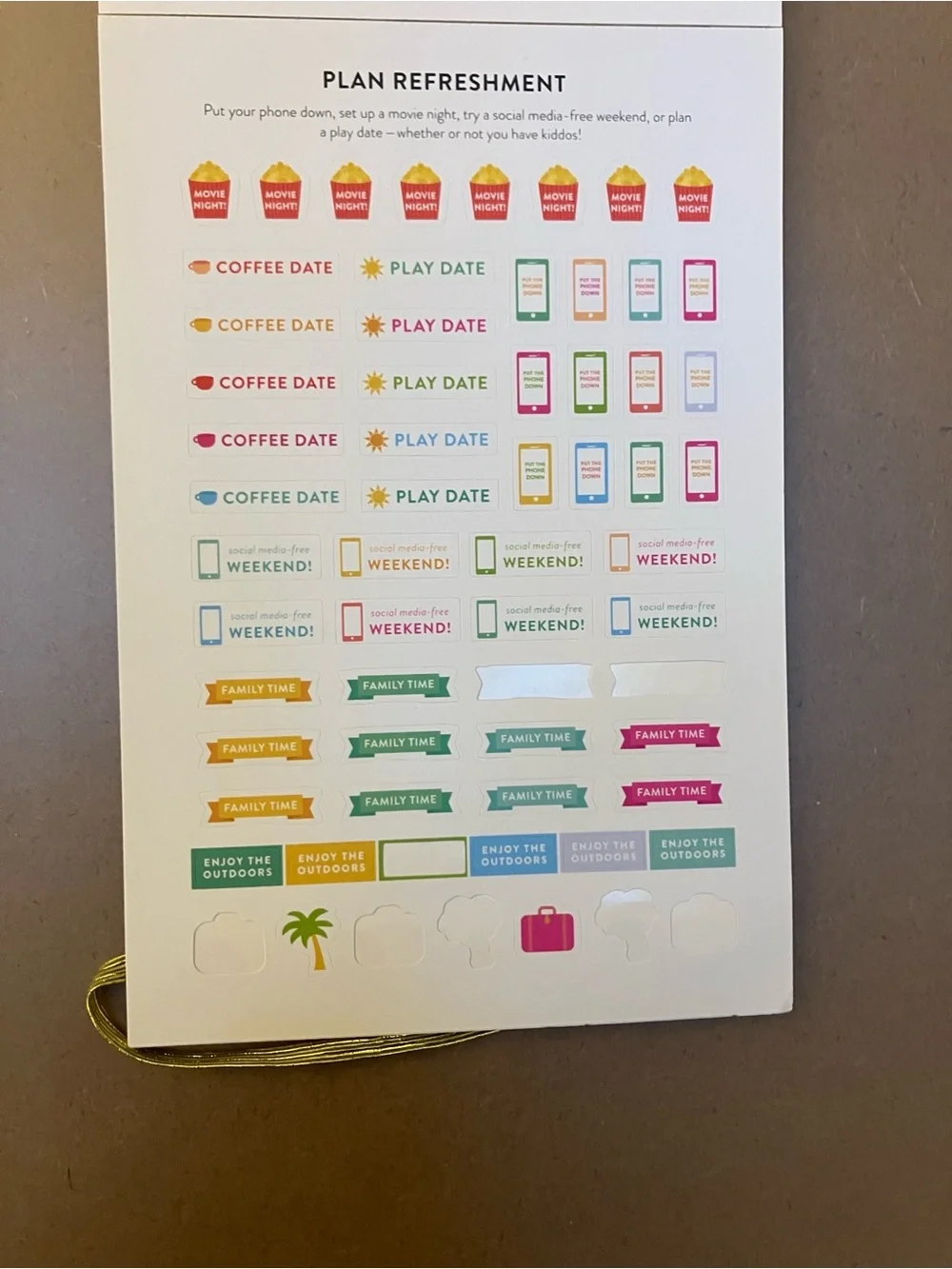 90-Day Powersheets Goal Planner - Natural Linen color + Goal Sticker Book